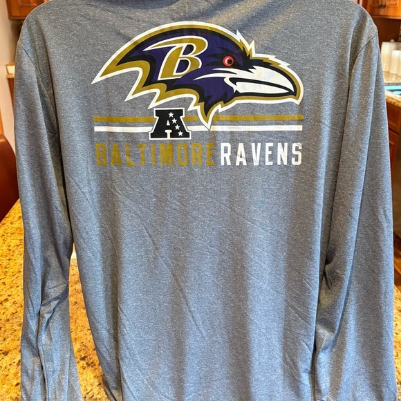 NFL Baltimore Raven’s men’s Quarter-Zip pullover. Sharp grey w/logos front/back - Picture 5 of 7